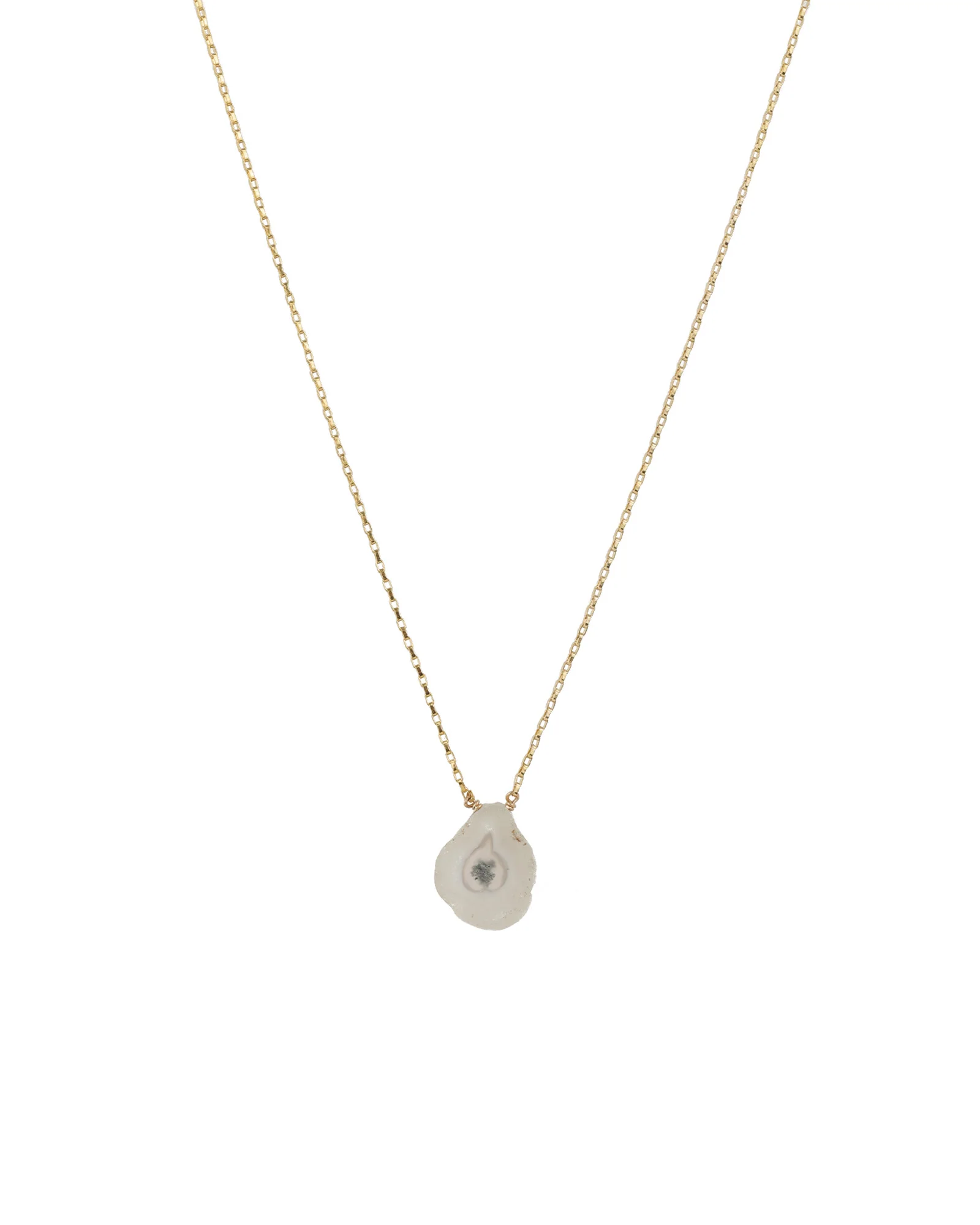 Peacock Quartz Slice Box Chain Necklace | 10mm