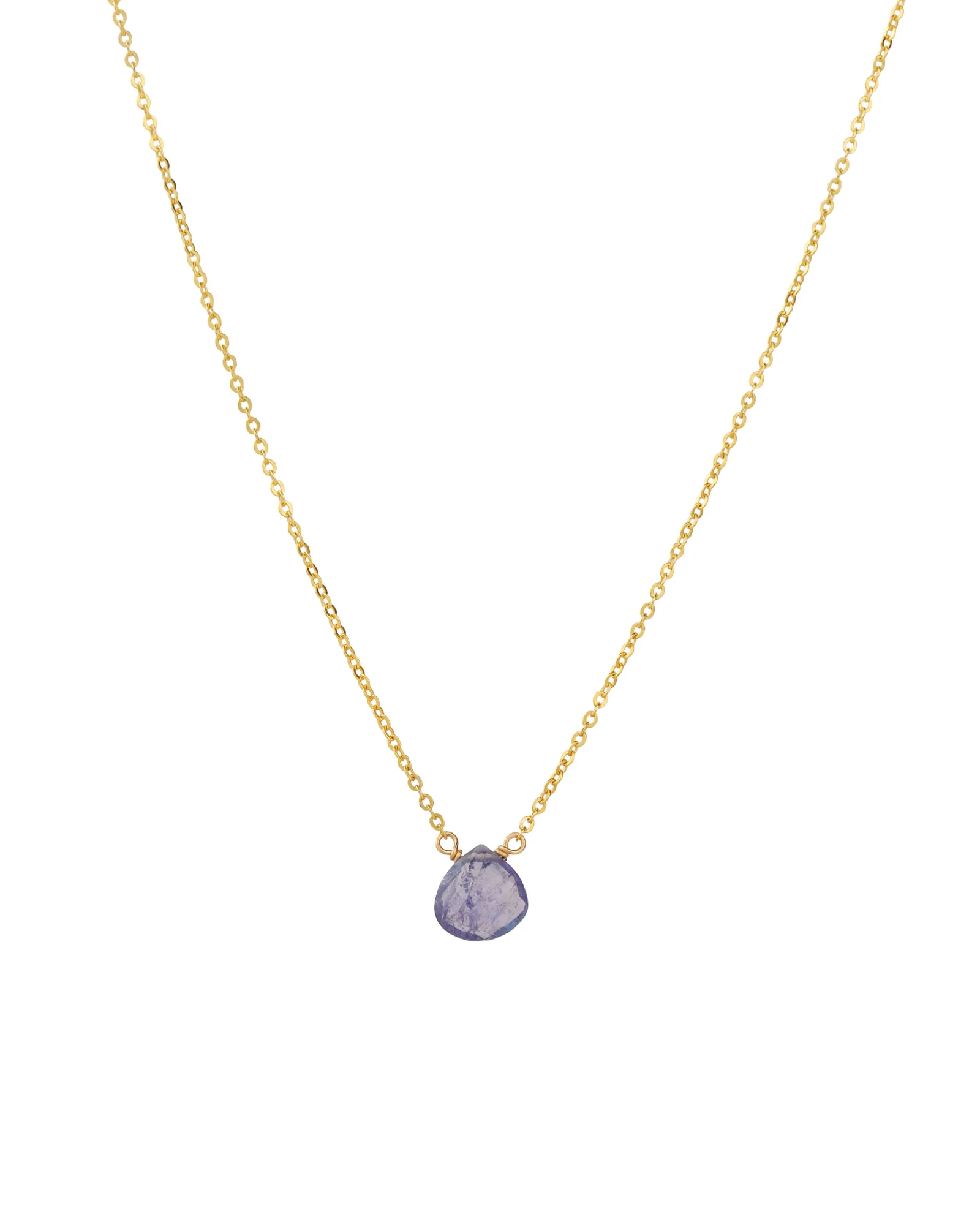 Tanzanite Heart Cable Chain Necklace | 8mm
