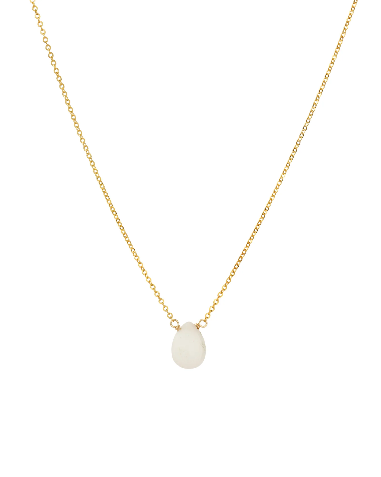 White Topaz Pear Cable Chain Necklace | 8mm