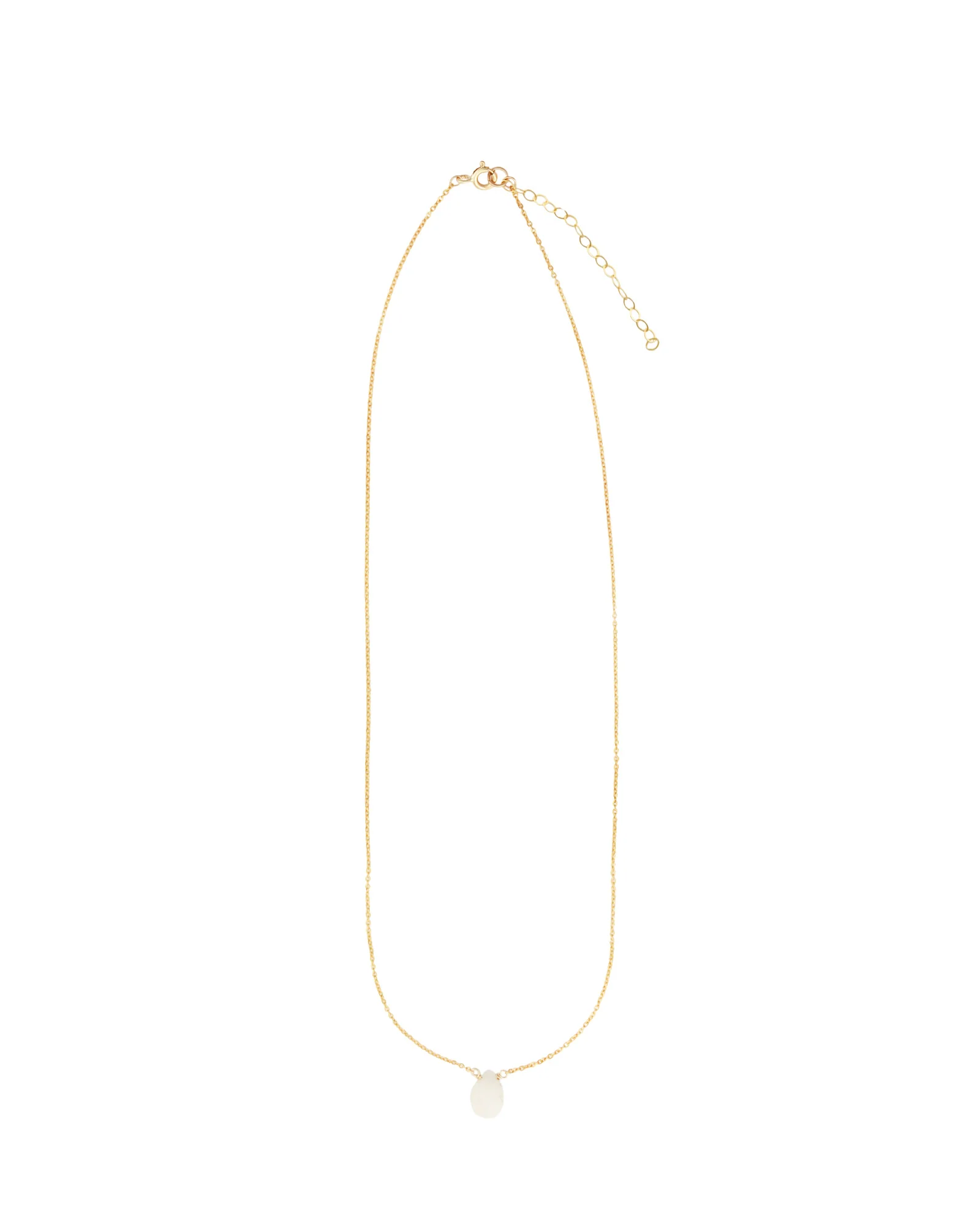 White Topaz Pear Cable Chain Necklace | 8mm - Image 3