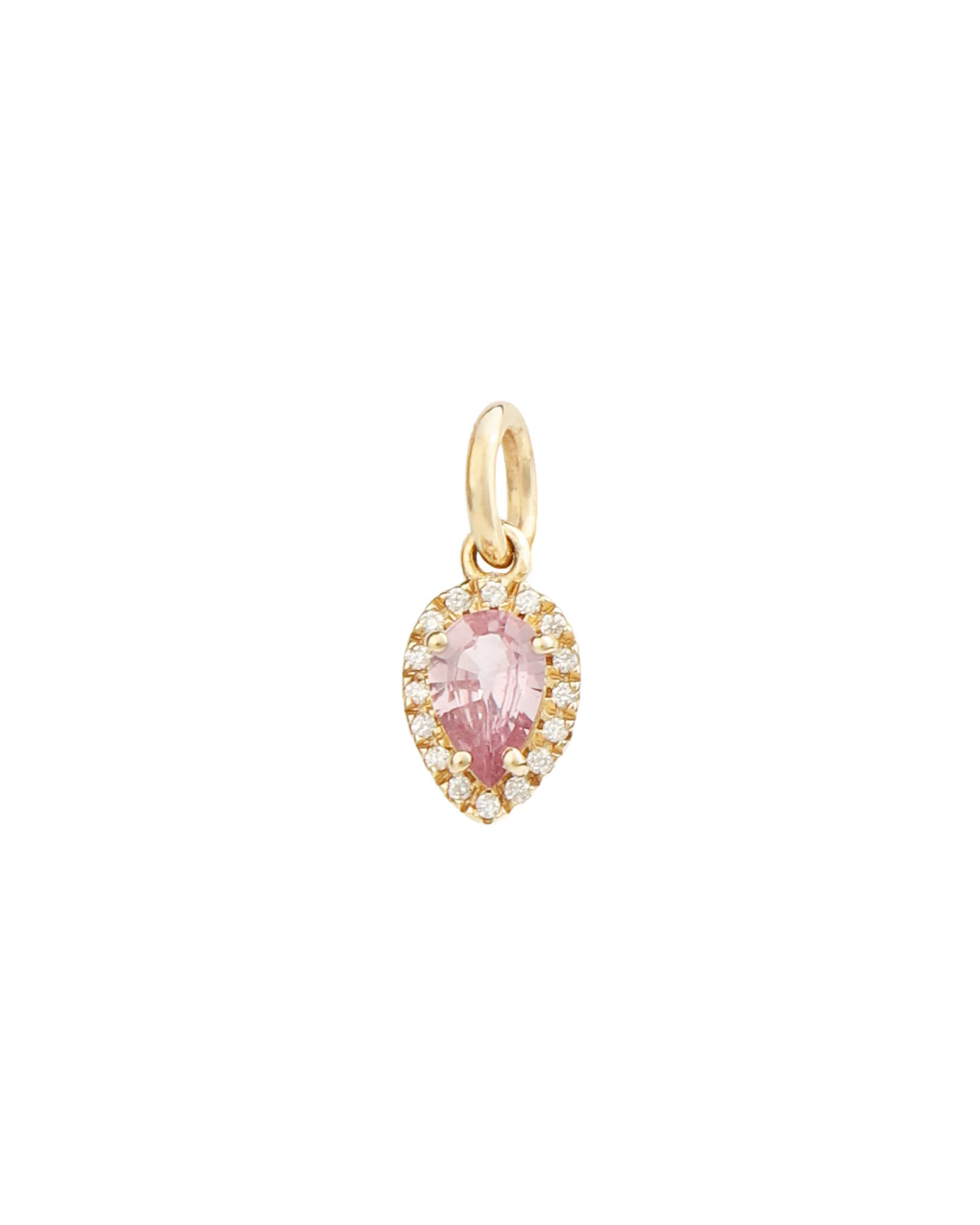 Mini Pink Sapphire Halo Charm