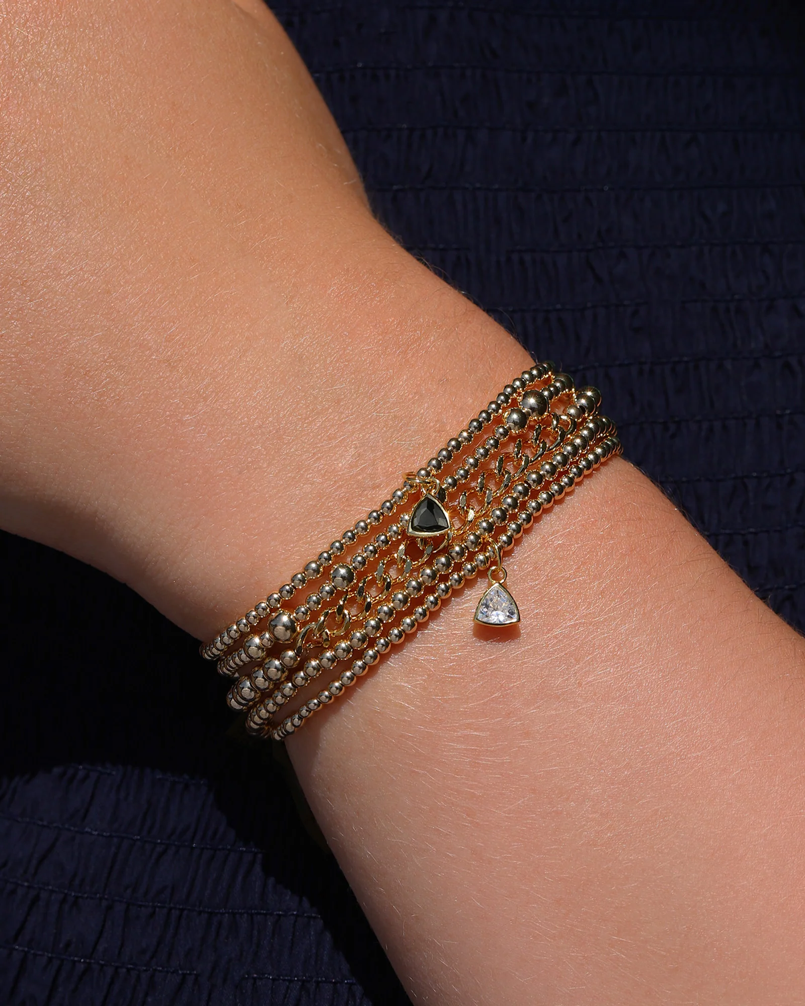 Triangle Charm Bracelet | 2.5mm - Image 2