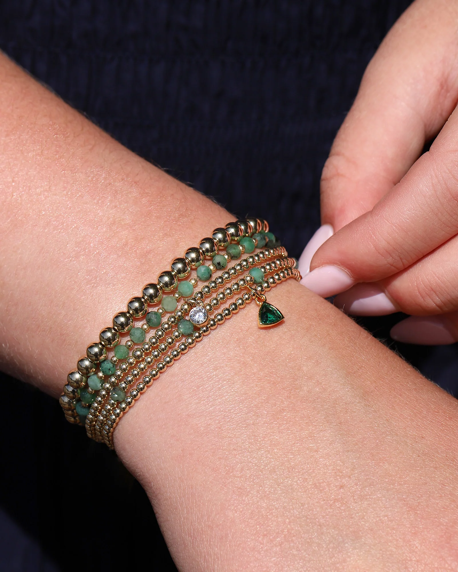 Triangle Charm Bracelet | 2.5mm - Image 2