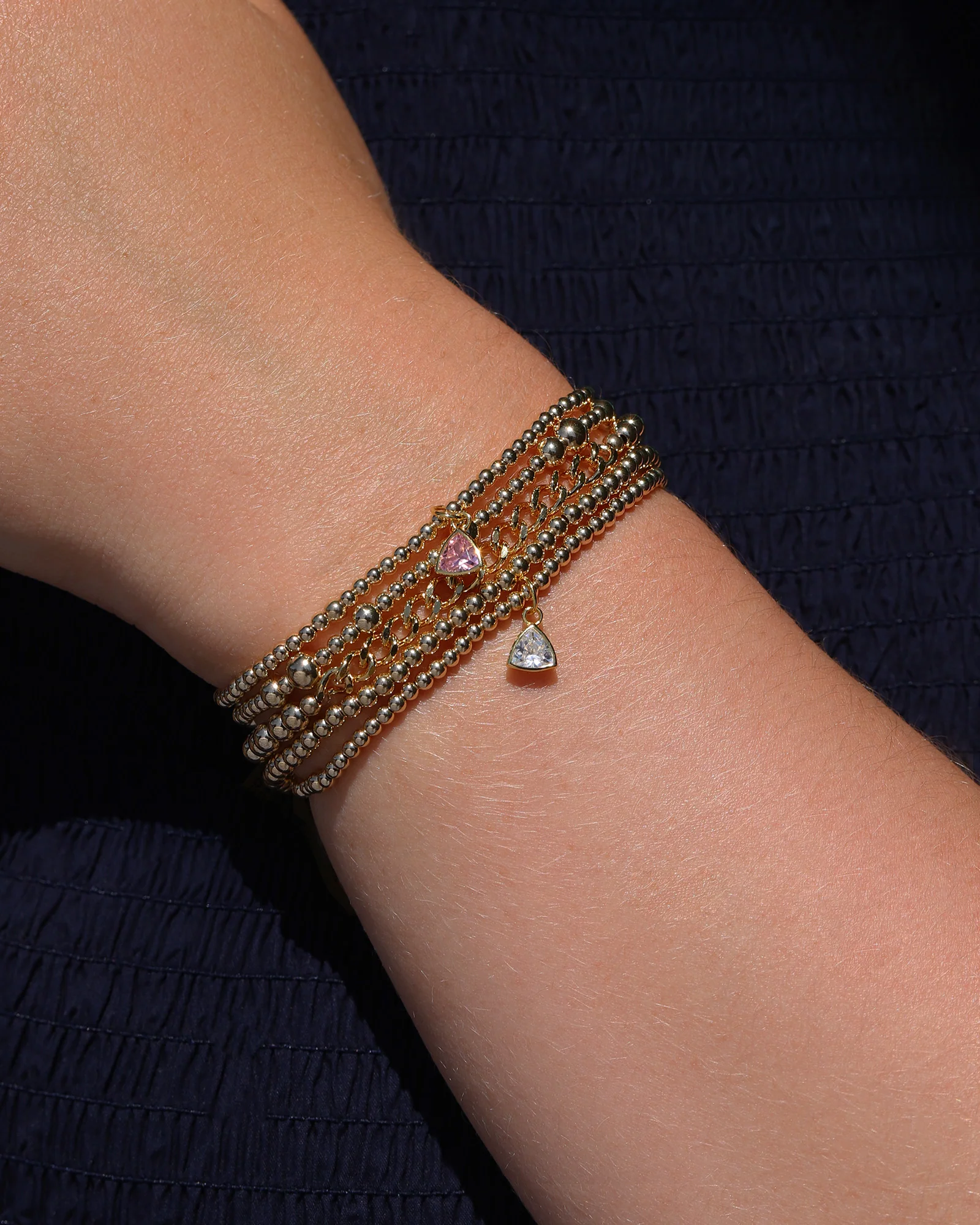 Triangle Charm Bracelet | 2.5mm - Image 2