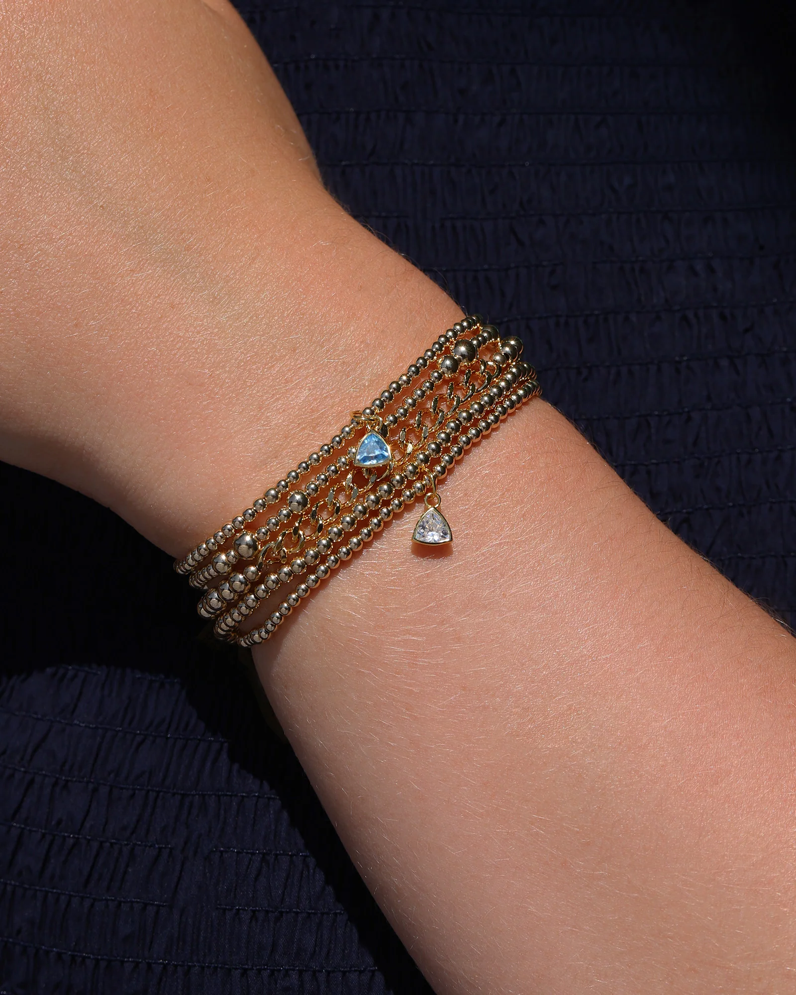Triangle Charm Bracelet | 2.5mm - Image 2