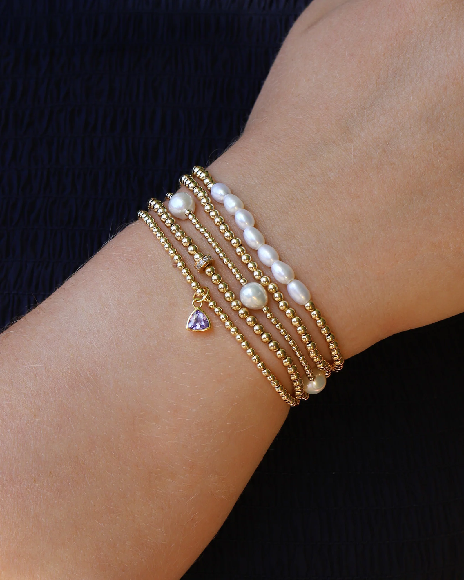 Triangle Charm Bracelet | 2.5mm - Image 2