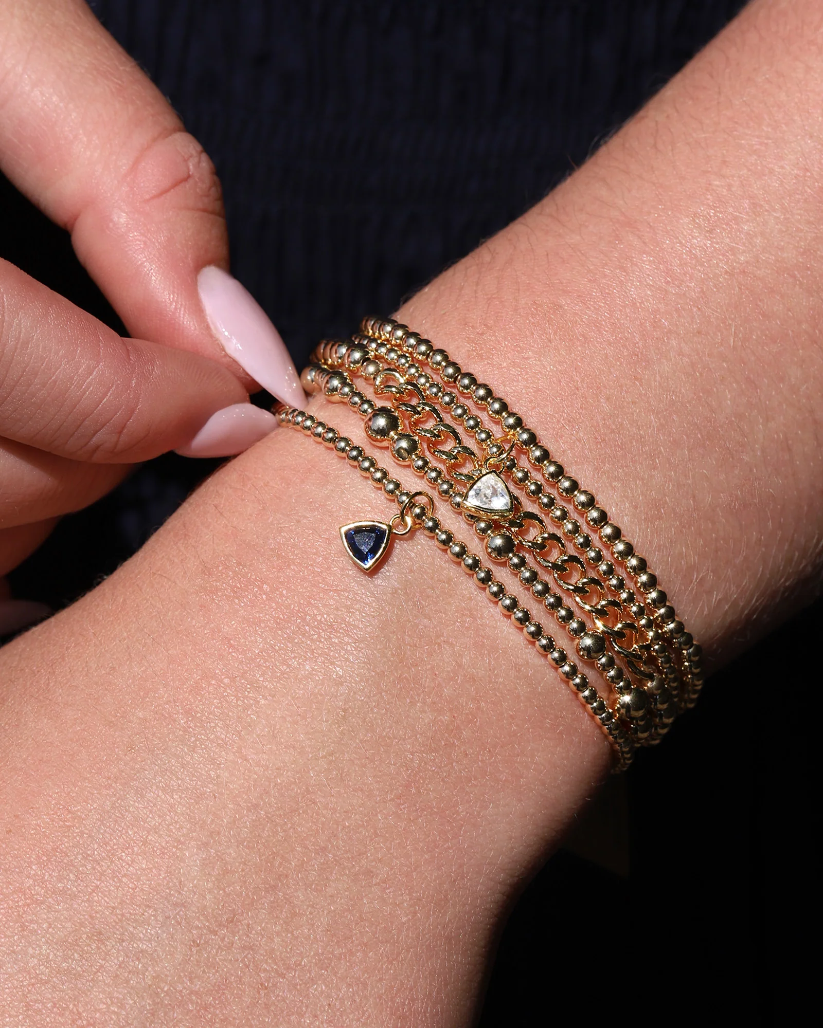 Triangle Charm Bracelet | 2.5mm - Image 2