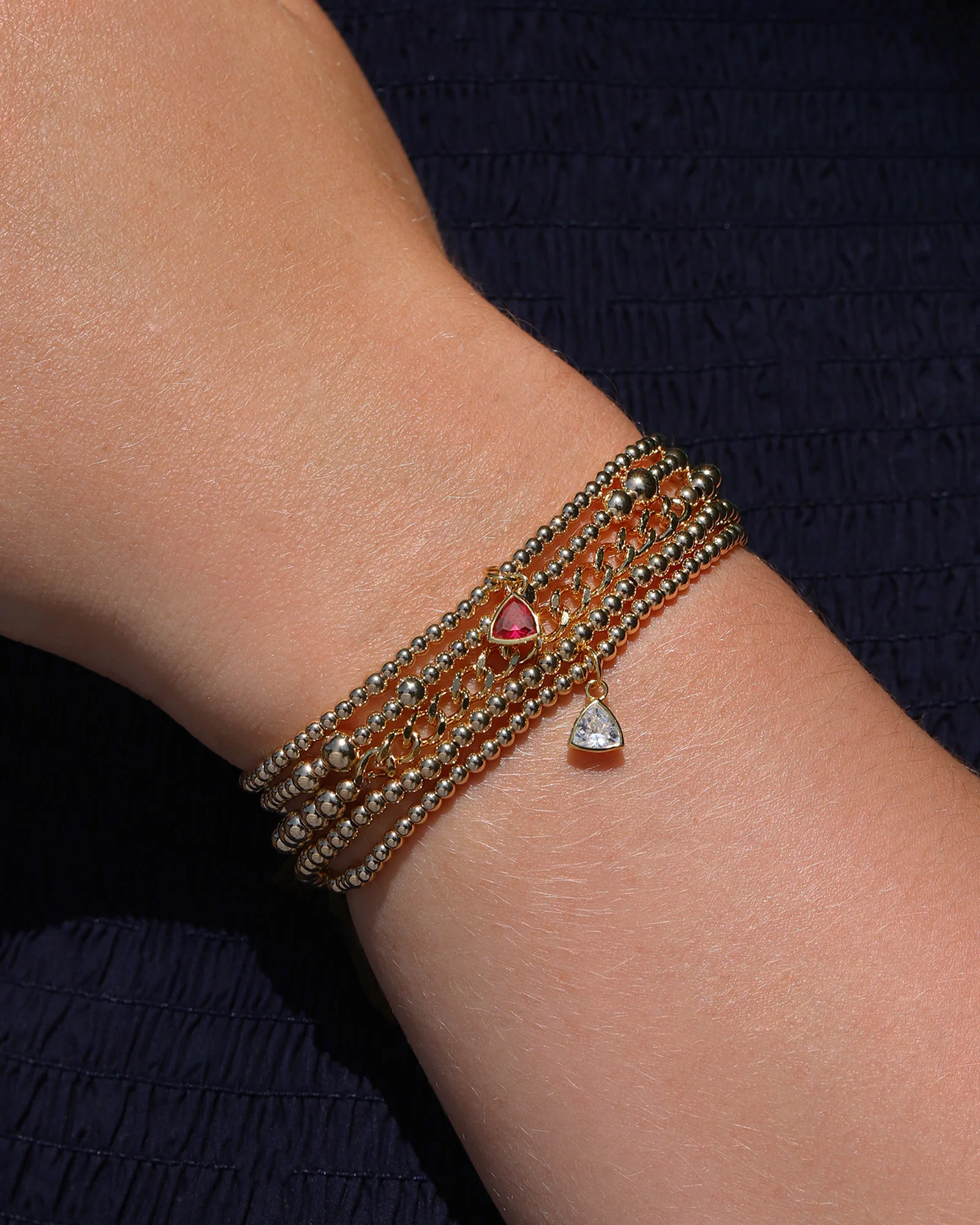 Triangle Charm Bracelet | 2.5mm - Image 2