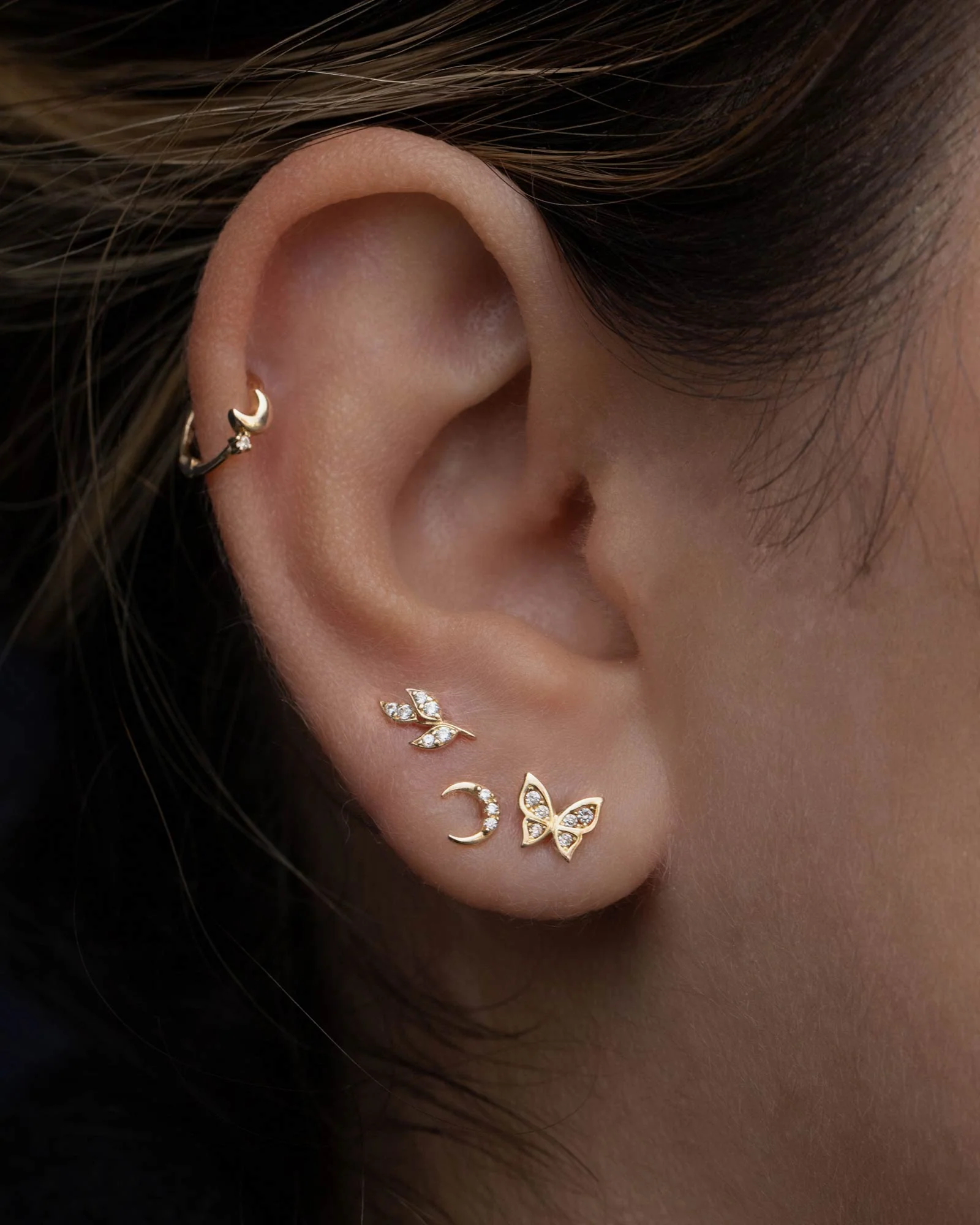 Moon CZ Stud - Image 2
