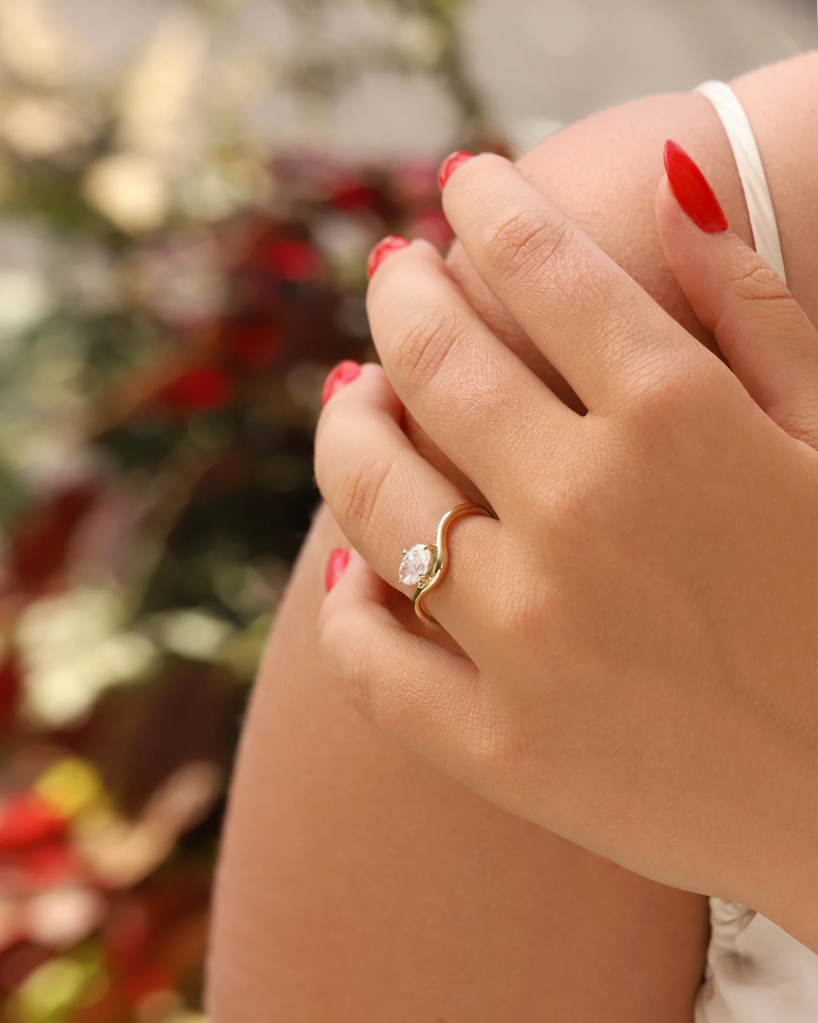 Wave Oval CZ Ring - Image 2