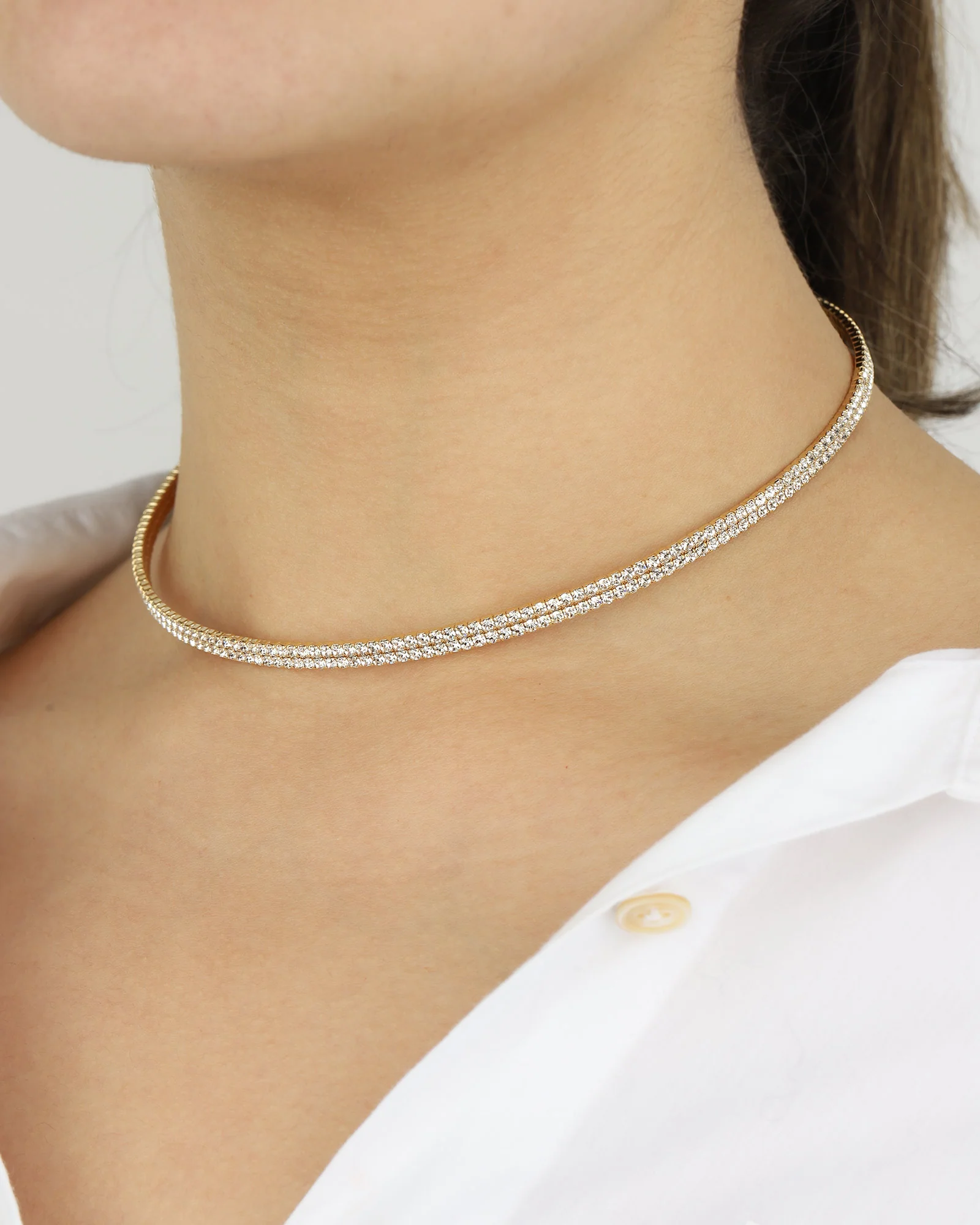 2 Row Crystal Wire Choker - Image 2