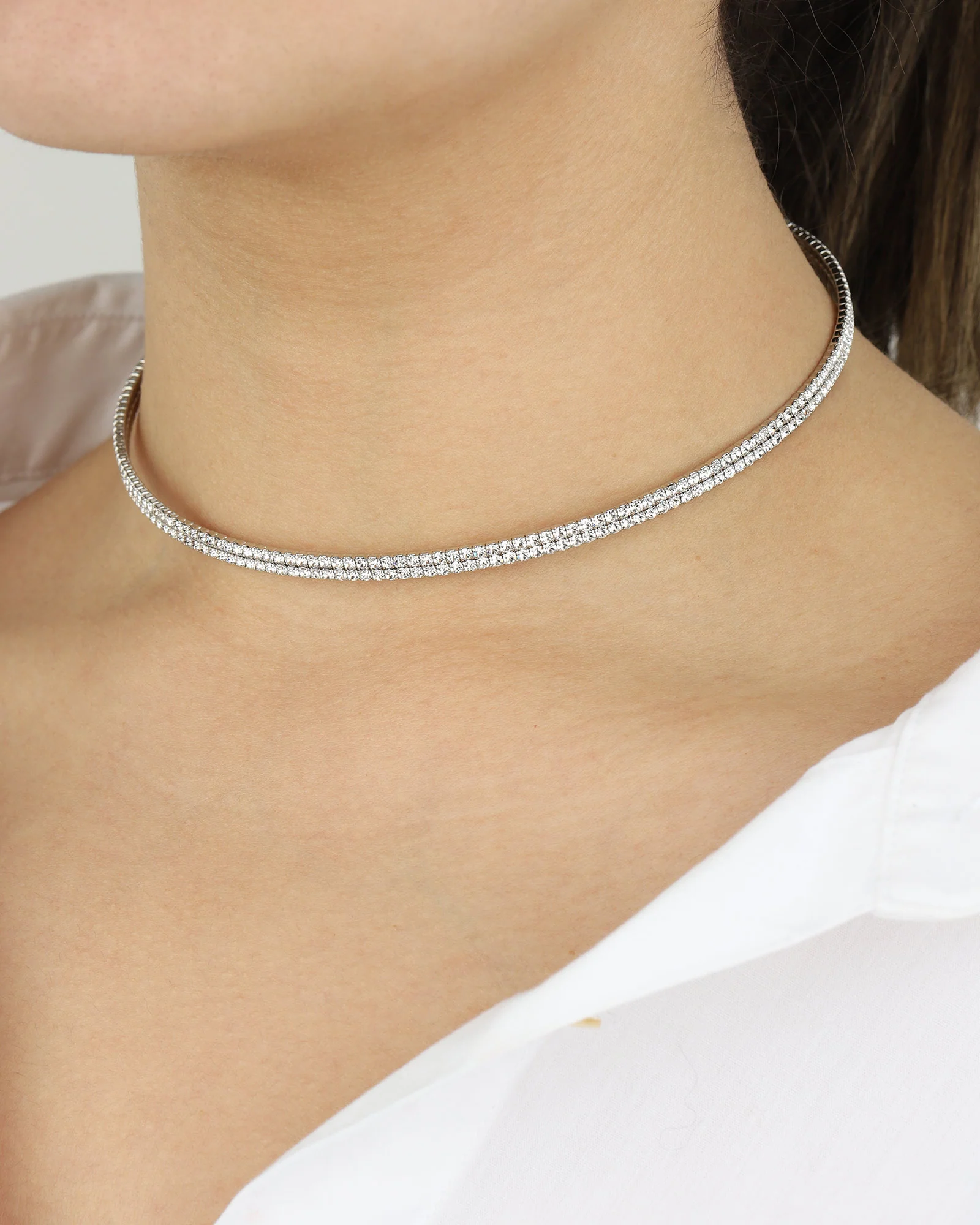 2 Row Crystal Wire Choker - Image 2