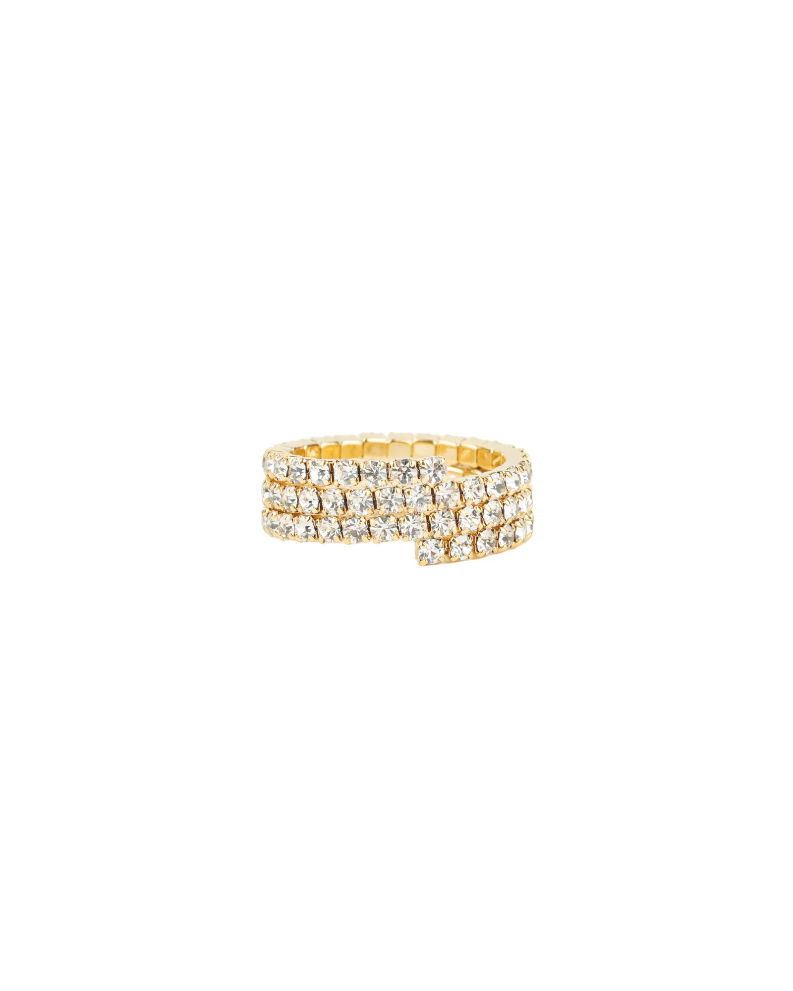 3 Row Coil Crystal Ring - Image 3