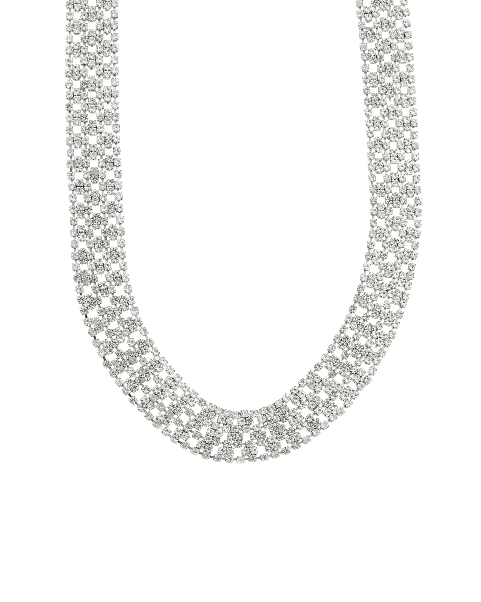 Wide Crystal Mesh Necklace