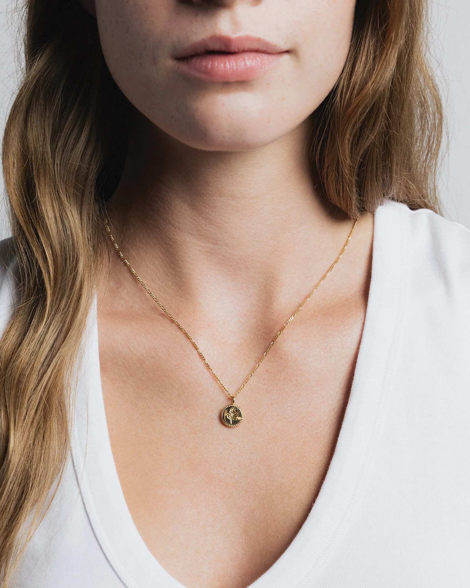 Mini Rose Coin Necklace - Image 3